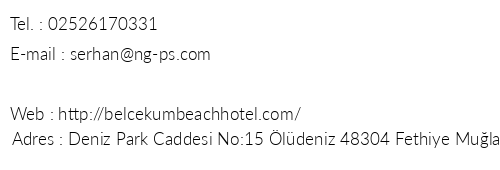 Belcekum Beach Hotel telefon numaralar, faks, e-mail, posta adresi ve iletiim bilgileri